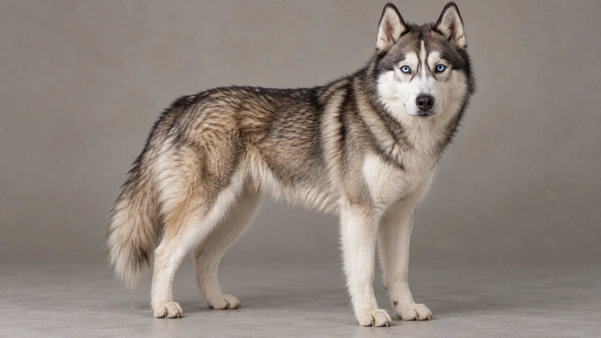 Sibirya Kurdu Husky köpek — agouti (kurt tonu) renk