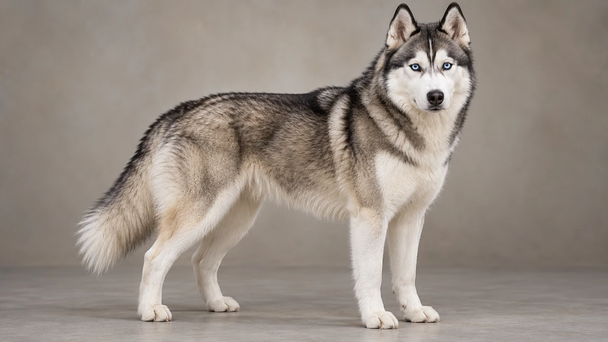 Sibirya Kurdu Husky köpek — gri-agouti renk