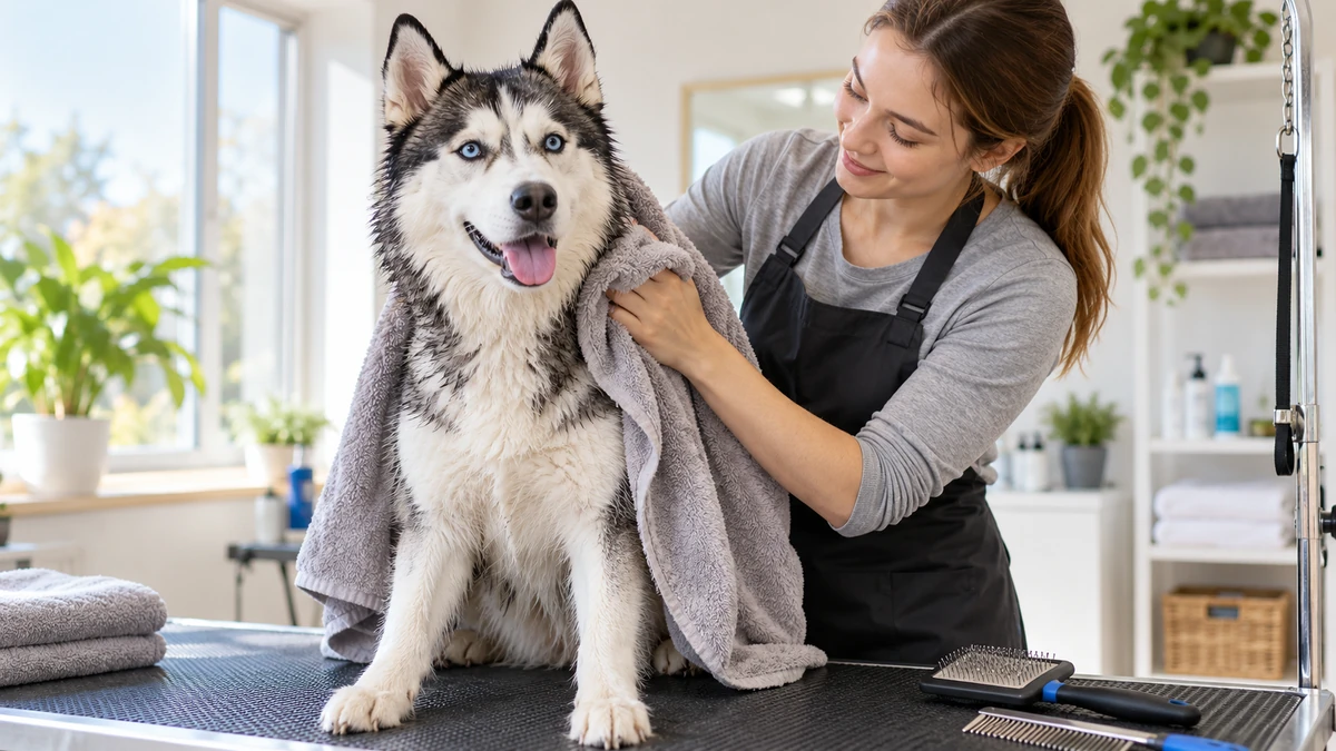 Sibirya Kurdu Husky köpek — bakım ve tımar